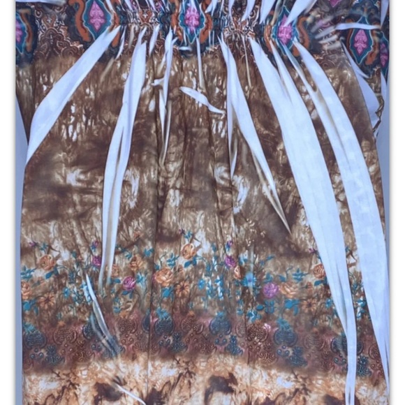 Simply Irresistible Floral Blouse Pleated 2XL Multicolor Elastic Waist Ruffled - Picture 9 of 12